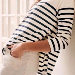 Sézane Noan Mariniere Navy&Ecru Top Size S